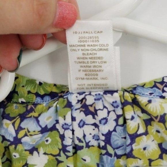 Janie and Jack Floral Print Ruffle Neckline Half Button Popover Blouse Top Sz 2T - Picture 7 of 7